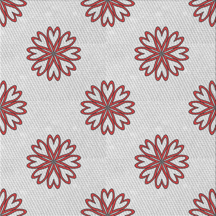 Square Patterned Off-White Novelty Rug, pat2313