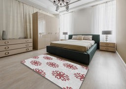 Patterned Off-White Novelty Rug in a Bedroom, pat2313