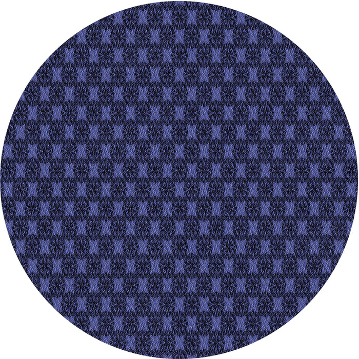 Square Patterned Night Blue Rug, pat2314blu
