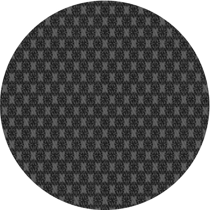 Square Patterned Midnight Gray Rug, pat2314gry