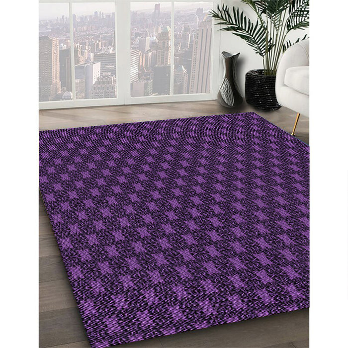Patterned Deep Purple Rug in Family Room, pat2314pur