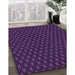 Patterned Deep Purple Rug in Family Room, pat2314pur