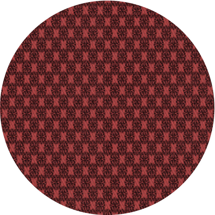 Square Patterned Red Rug, pat2314rd