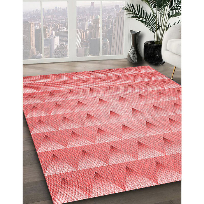 Machine Washable Transitional Light Salmon Pink Rug in a Family Room, wshpat2315rd