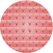 Square Patterned Light Salmon Pink Rug, pat2315rd