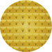 Square Patterned Gold Yellow Rug, pat2315yw