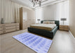 Patterned Sky Blue Rug in a Bedroom, pat2316blu