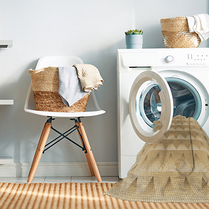 Machine Washable Transitional Bronze Brown Rug in a Washing Machine, wshpat2316brn