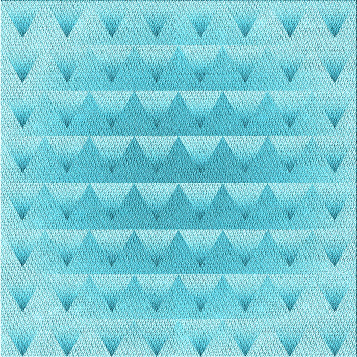 Round Patterned Bright Turquoise Blue Rug, pat2316lblu