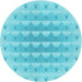 Square Machine Washable Transitional Bright Turquoise Blue Rug in a Living Room, wshpat2316lblu