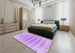 Patterned Purple Rug in a Bedroom, pat2316pur