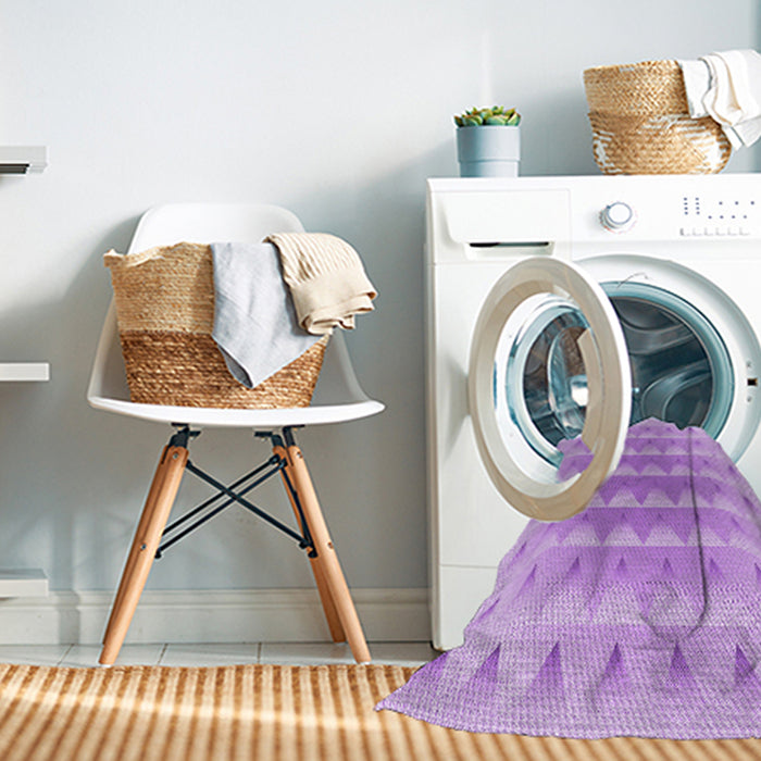 Machine Washable Transitional Purple Rug in a Washing Machine, wshpat2316pur