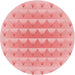 Square Machine Washable Transitional Pink Rug in a Living Room, wshpat2316rd