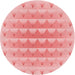 Square Patterned Pink Rug, pat2316rd