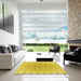 Square Patterned Yellow Rug in a Living Room, pat2316yw
