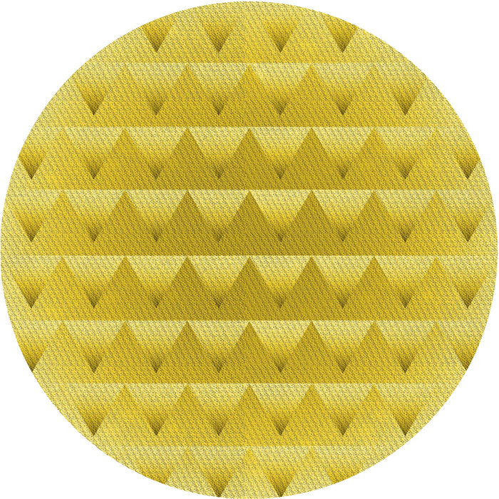 Square Machine Washable Transitional Yellow Rug in a Living Room, wshpat2316yw