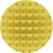 Square Patterned Yellow Rug, pat2316yw