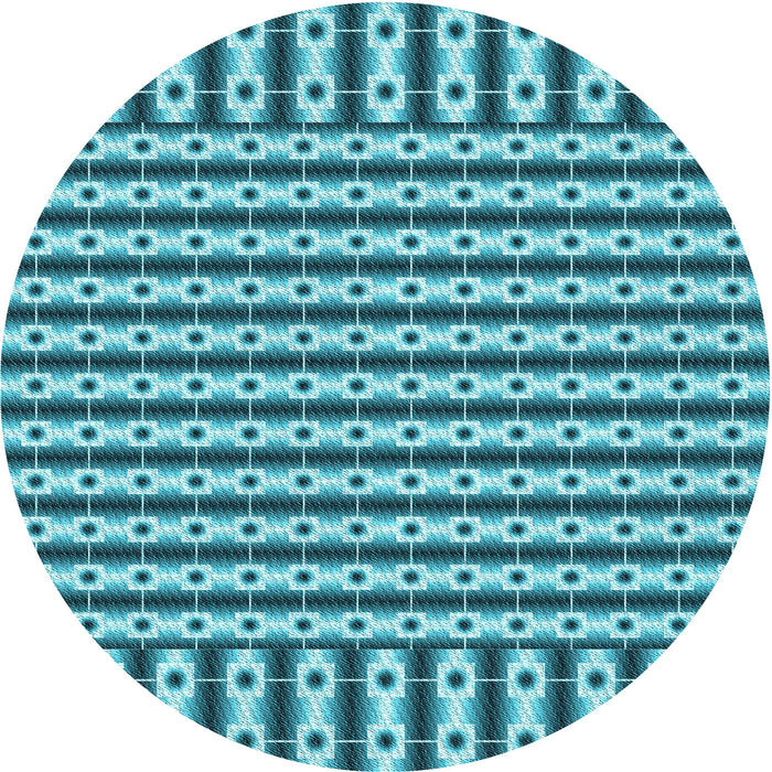 Square Patterned Dark Cyan Green Rug, pat2317lblu