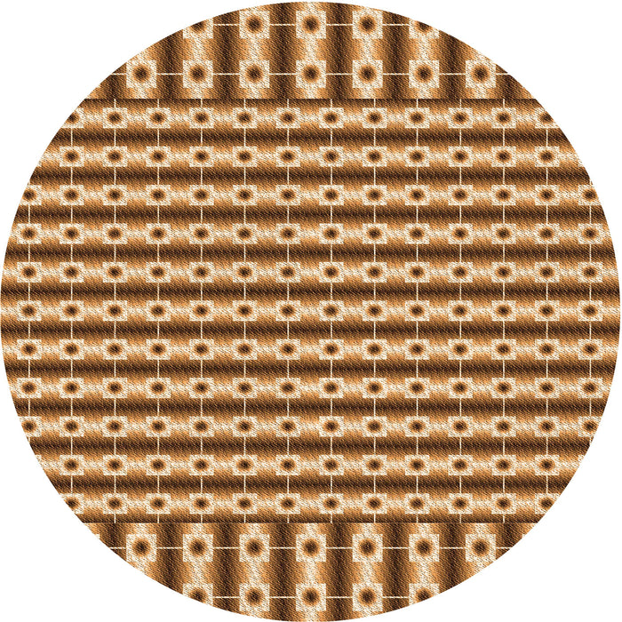 Square Patterned Yellow Orange Rug, pat2317org