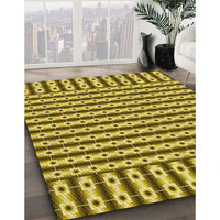 Patterned Dark Bronze Brown Rug, pat2317yw