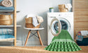 Machine Washable Transitional Forest Green Rug in a Washing Machine, wshpat2318grn