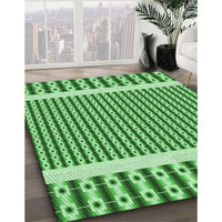 Patterned Forest Green Rug, pat2318grn