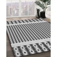 Patterned Platinum Silver Gray Rug, pat2318gry