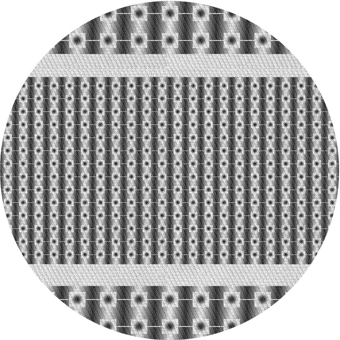 Square Patterned Platinum Silver Gray Rug, pat2318gry