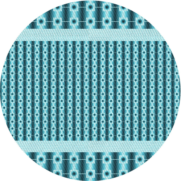 Square Patterned Dark Cyan Green Rug, pat2318lblu