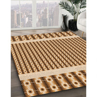 Patterned Mahogany Brown Rug, pat2318org