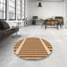 Round Patterned Mahogany Brown Rug in a Office, pat2318org