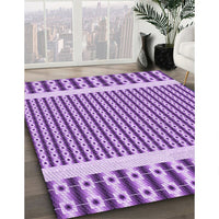 Patterned Dark Orchid Purple Rug, pat2318pur