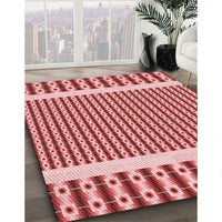 Patterned Pastel Pink Rug, pat2318rd