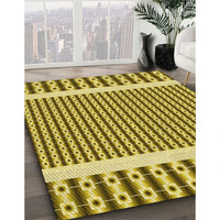 Patterned Dark Bronze Brown Rug, pat2318yw