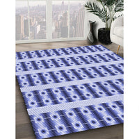 Patterned Royal Blue Rug, pat2319blu