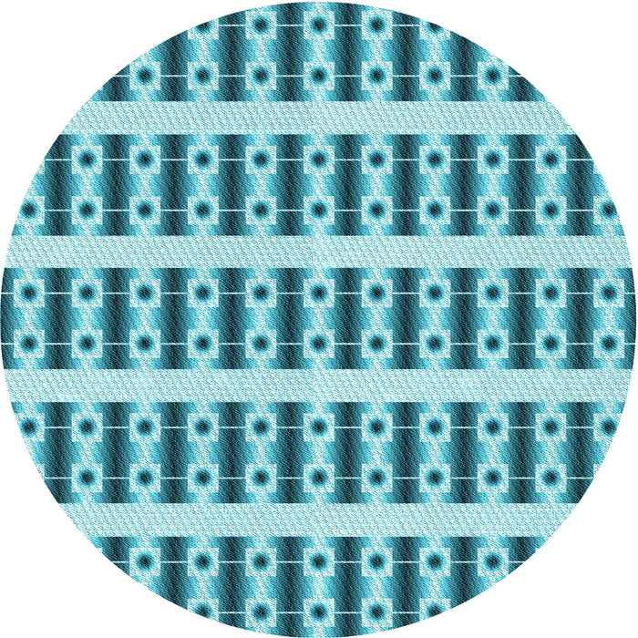 Square Machine Washable Transitional Dark Cyan Green Rug in a Living Room, wshpat2319lblu