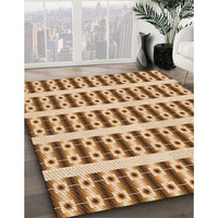 Patterned Mahogany Brown Rug, pat2319org