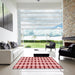 Square Patterned Red Rug in a Living Room, pat2319rd