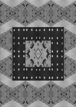 Patterned Dark Gray Novelty Rug, pat231