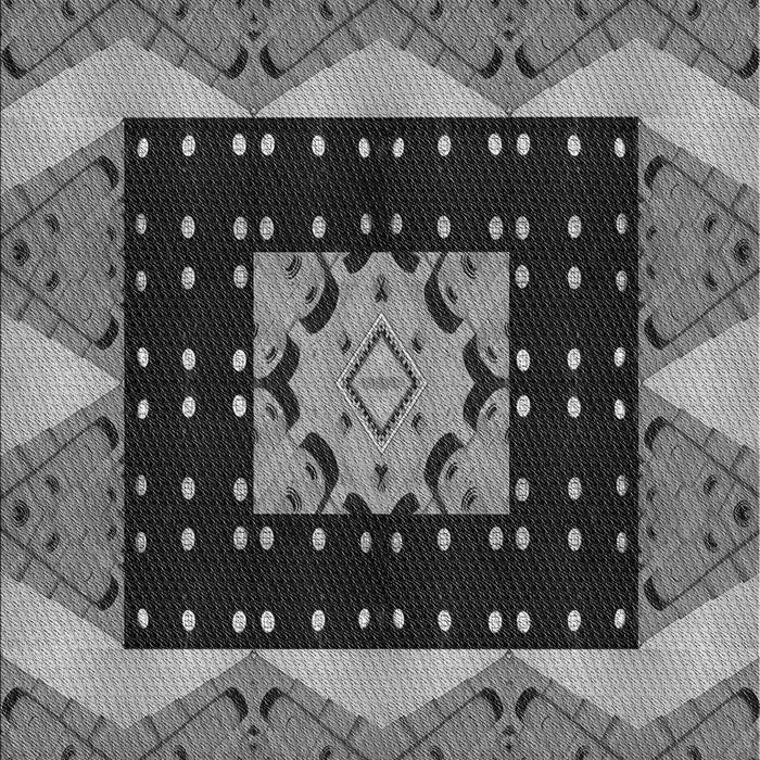 Patterned Dark Gray Novelty Rug, pat231