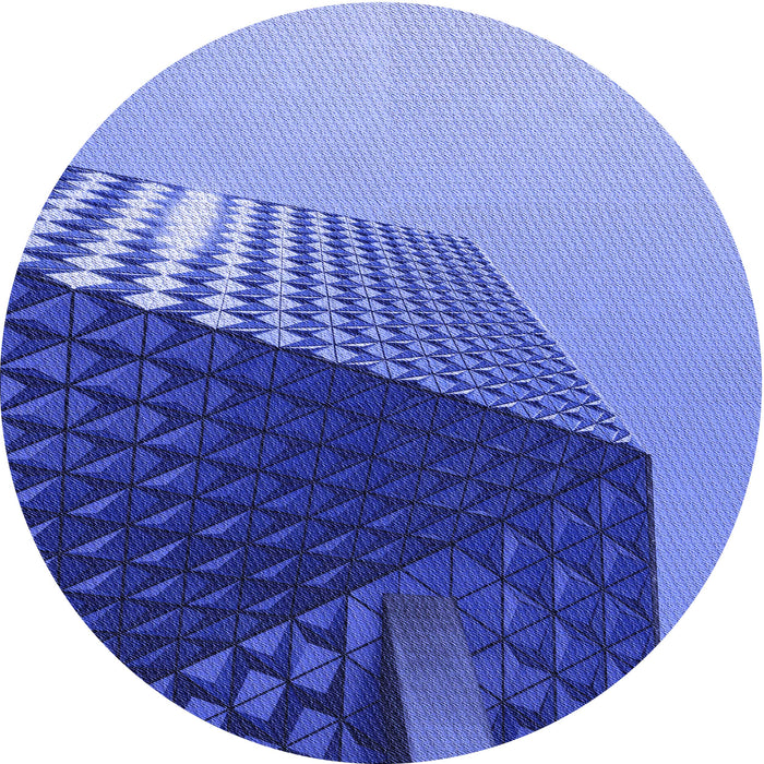 Square Patterned Denim Blue Rug, pat232blu