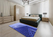 Patterned Denim Blue Rug in a Bedroom, pat232blu