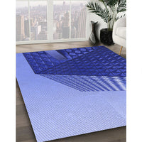 Patterned Denim Blue Rug, pat232blu