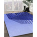 Patterned Denim Blue Rug in Family Room, pat232blu