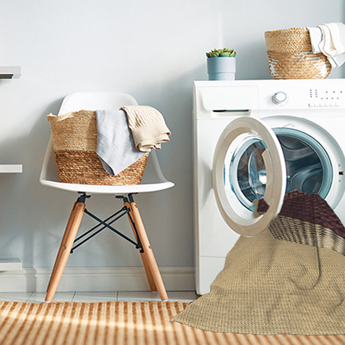 Machine Washable Transitional Dark Brown Rug in a Washing Machine, wshpat232brn