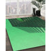 Machine Washable Transitional Deep Emerald Green Rug in a Family Room, wshpat232grn