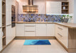 Patterned Blueberry Blue Rug in a Kitchen, pat232lblu