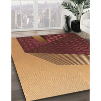 Patterned Saffron Red Rug, pat232org