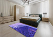 Patterned Purple Mimosa Purple Rug in a Bedroom, pat232pur