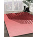 Patterned Tomato Red Rug in Family Room, pat232rd